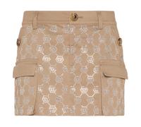 Philipp Plein - Cargo Mini Skirt Strass Monogram - - Skirts - Donna - Beige - S