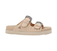 Philipp Plein - Croco Printed Leather Sandali Flat Crystal - - Shoes - Donna - Beige - 36 EU