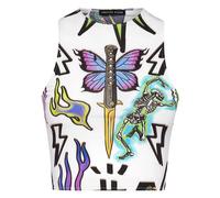 Philipp Plein - Crop Top Tattoo Monogram - - Tops - Donna - Multicolore - L