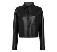 Philipp Plein - Cropped Leather Shirt Signature - - Jackets - Donna - Nero - S