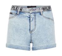 Philipp Plein - Denim High Waist Hot Pants - - Shorts - Donna - Blu - W28