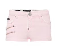 Philipp Plein - Denim Hot Pants Biker - - Shorts - Donna - Rosa - W28