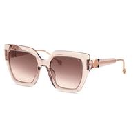Philipp Plein Donna SPP064S PLEIN QUEEN 07T1 Occhiali da sole Acetato Beige Marrone Geometrica Normale Sfumato
