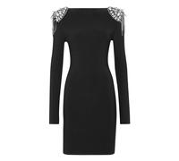Philipp Plein - Draped Mini Dress with Crystals - - Dresses - Donna - Nero - L