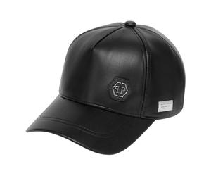 Philipp Plein - Eco Leather Cap Hexagon - - Accessories - unisex - Nero - ONE SIZE
