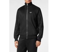 PHILIPP PLEIN Felpa con zip in misto cotone con collo alto e logo applicato XXL Nero