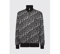 PHILIPP PLEIN Felpa in misto cotone con collo a dolcevita e logo Hexagon L Nero