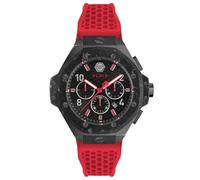 Philipp Plein Full $KELETON ROYAL Orologio analogico automatico in silicone da uomo, rosso, cordino