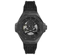 Philipp Plein Full $KELETON Royal Orologio analogico automatico in Silicone per uomo, Nero/Nero - Pwpfa0924, cordino