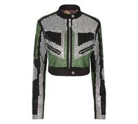 Philipp Plein - Giacca Biker Corta in Pelle con Strass - - Jackets - Donna - Multicolore - S