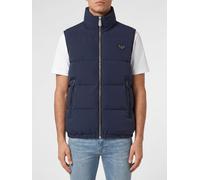 PHILIPP PLEIN Gilet imbottito in tessuto tecnico con collo alto e zip XXL Blue 1
