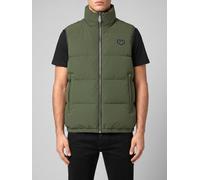 PHILIPP PLEIN Gilet imbottito in tessuto tecnico con collo alto e zip XXL Blue