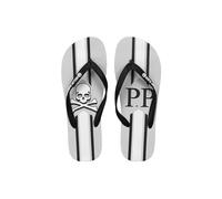 Philipp Plein Gray Polyester Women Flip Flop - EU36.5/US6.5