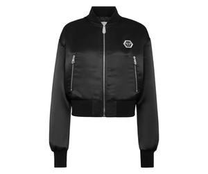 Philipp Plein, ,Jackets ,Donna ,Nero ,L Nylon Cropped Bomber Fatale