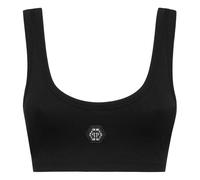Philipp Plein - Jersey Rib Cropped Tank Top - - Tops - Donna - Nero - M
