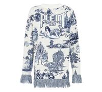 Philipp Plein, ,Knitwear ,Donna ,Blu ,L Pullover Round Neck EN Plein AIR