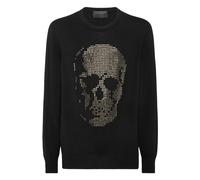 Philipp Plein, ,Knitwear ,Uomo ,Nero ,4XL Cashmere Pullover Girocollo LS Skull
