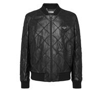 Philipp Plein - Leather Bomber LS - - Jackets - Uomo - Nero - S