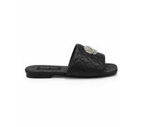Philipp Plein - Matelasse Slides Crystal Skull - - Shoes - Donna - Nero - 37 EU