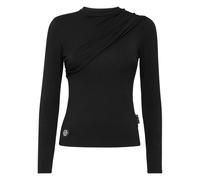 Philipp Plein - Modal Draped Longsleeve Fatale - - Tops - Donna - Nero - M