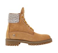 Philipp Plein - Nabuk Stivali Low Flat Crystal The Hunter - - Shoes - Donna - Beige - 36 EU