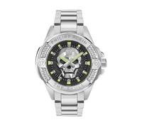 Philipp Plein Orologio da uomo analogico al quarzo The $Kull acciaio inossidabile, Argento/Nero - Pwaaa2725