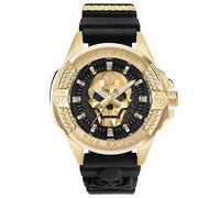 Philipp Plein Orologio analogico al quarzo da uomo $Kull, Oro giallo/nero - Pwaaa0221, cinghia