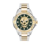 Philipp Plein Orologio da uomo analogico al quarzo The $Kull acciaio inossidabile, bicolore/verde - Pwaaa2825