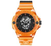 Orologio Uomo PHILIPP PLEIN SKULL DUBA PWWAA0824 Silicone Trasparente Arancione