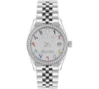 Philipp Plein Orologio analogico marrone scuro / grigio / rosso fuoco / argento, Taglia One Size