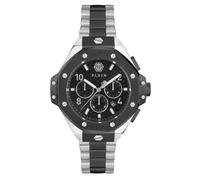 Philipp Plein Full Chrono Royal Collection Orologio da uomo di lusso con cinturino bicolore e cassa con quadrante nero, nero, OS, Philipp Plein | Plein Chrono Royal