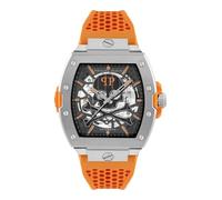 Philipp Plein Watches Orologio analogico 'The Skeleton' grigio / arancione Uomo Philipp Plein Watches One Size