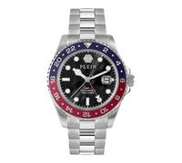 Philipp Plein Orologio da uomo analogico al quarzo GMT-I Challenger, Argento/Blu/Rosso/Nero, Moderno