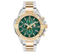 Philipp Plein Orologio da uomo analogico al quarzo The $Kull Chrono, multicolore, Bracciale