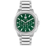 Philipp Plein Orologio analogico verde / argento, Taglia One Size