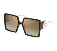 Philipp Plein Plein Diva Spp028m Occhiali Da Sole Donna Nero Geometrico Oro 61mm