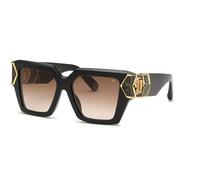 Philipp Plein Plein Hera Spp135m Occhiali Da Sole Unisex Nero Farfalla Marrone 55mm