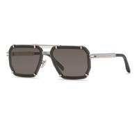 Philipp Plein Plein Legacy Spp131 Occhiali Da Sole Unisex Argento Pilot Grigio 64mm
