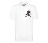 Philipp Plein - Polo Shirt SS Skull&Bones - - Tops - Uomo - Bianco - 4XL