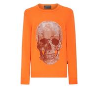 Philipp Plein - Pullover Girocollo Iconic Plein con Cristalli - - Knitwear - Uomo - Arancione - XL