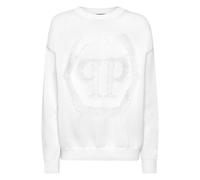 Philipp Plein - Pullover Lavorato a Maglia Girocollo Manica Lunga Esagono - - Knitwear - Donna - Bianco - L