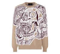 Philipp Plein - Pullover Round Neck Skull - - Knitwear - Uomo - Beige - L