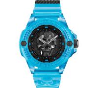 Orologio Uomo PHILIPP PLEIN SKULL DUBA PWWAA0724 Silicone Trasparente Blu