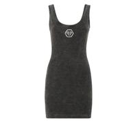 Philipp Plein - Rib Mini Tank Dress Hexagon - - Dresses - Donna - Grigio - L