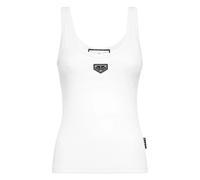 Philipp Plein - Rib Tanktop Placca - - Tops - Donna - Bianco - M