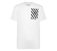Philipp Plein - Round Neck T-Shirt Lines - - Tops - Uomo - Bianco - XL