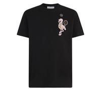 Philipp Plein - Round Neck T-Shirt Tennis Flamingo Patch - - Tops - Uomo - Nero - L