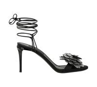 Philipp Plein - Sandali con Tacco Alto Stringati Fiore Strass 9 - - Shoes - Donna - Nero - 39 EU