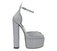 Philipp Plein - Sandali con Zeppa e Glitter Hi-Heels - - Shoes - Donna - Grigio - 39 EU