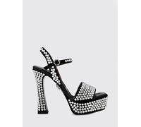 PHILIPP PLEIN Sandali platform in camoscio con tacco alto e strass 36 Bianco